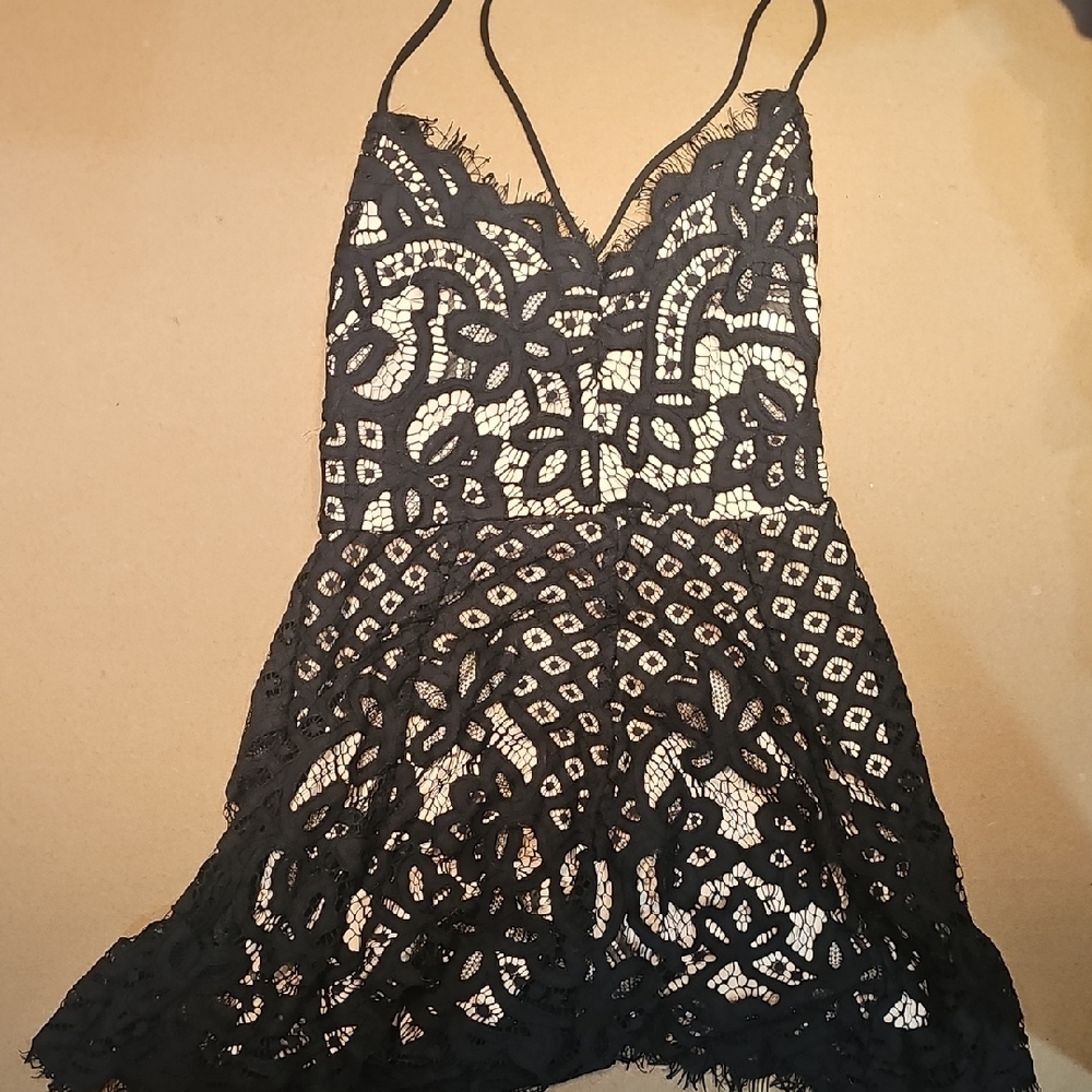 Express Black Lace Jumpsuit